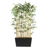 8 foot Tall Screen of Artificial Bamboo in Lightweight Black Planter
