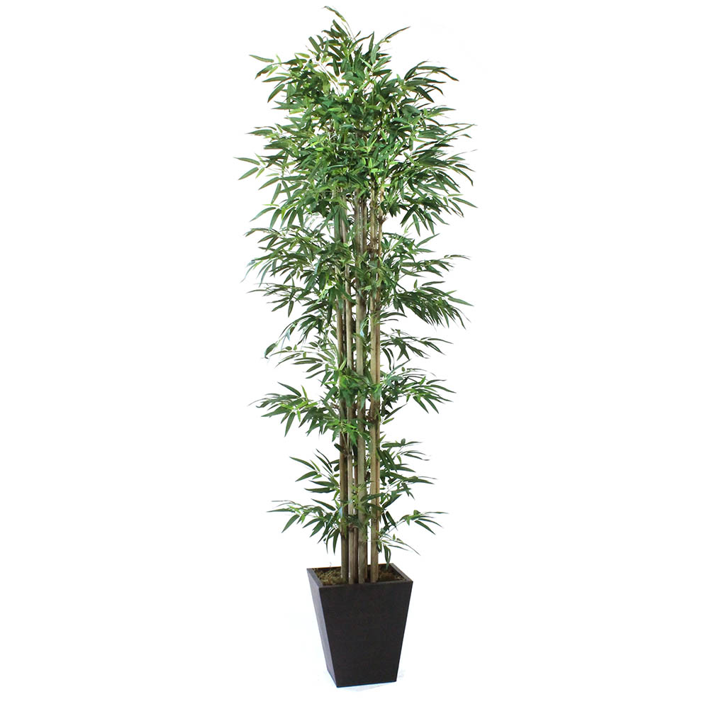 8 Foot Artificial Bamboo In Metal Planter