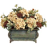 Hydrangea and Lotus Pods in Pompeii Vase