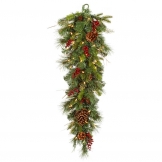 36 inch PE/PVC Cibola Mixed Berry Teardrop: Clear LED Lights