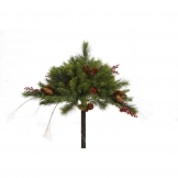 16 inch PE/PVC Mixed Berry and Cone Urn Filler: Unlit