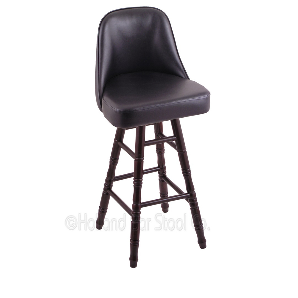 inch Turned Maple Swivel Bar Stool w/Grizzly Seat