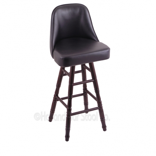24 inch Turned Oak Grizzly Seat Swivel Counter Stool