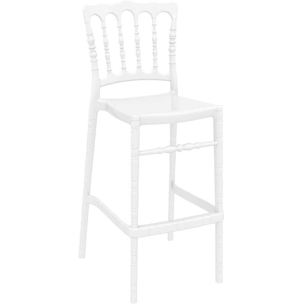 Opera Polycarbonate Barstool Glossy White (Set of 2)