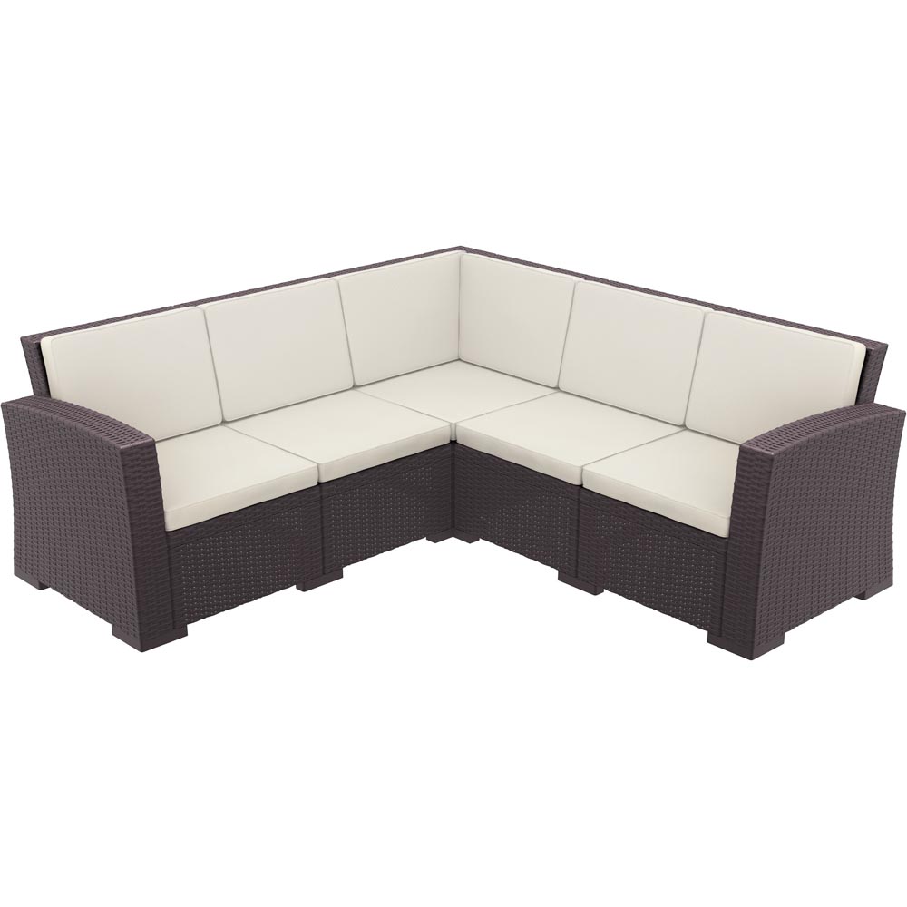 Monaco Resin Patio 5 Piece Sectional With Cushion