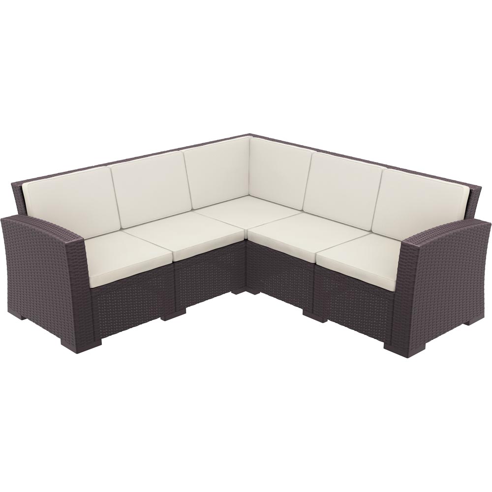 Monaco Resin Patio 5 Piece Sectional with Cushion