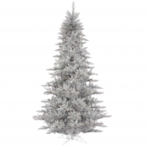 7.5 foot Silver Tinsel Fir Tree: Unlit