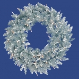 60 inch Silver Fir Wreath: Clear LEDs