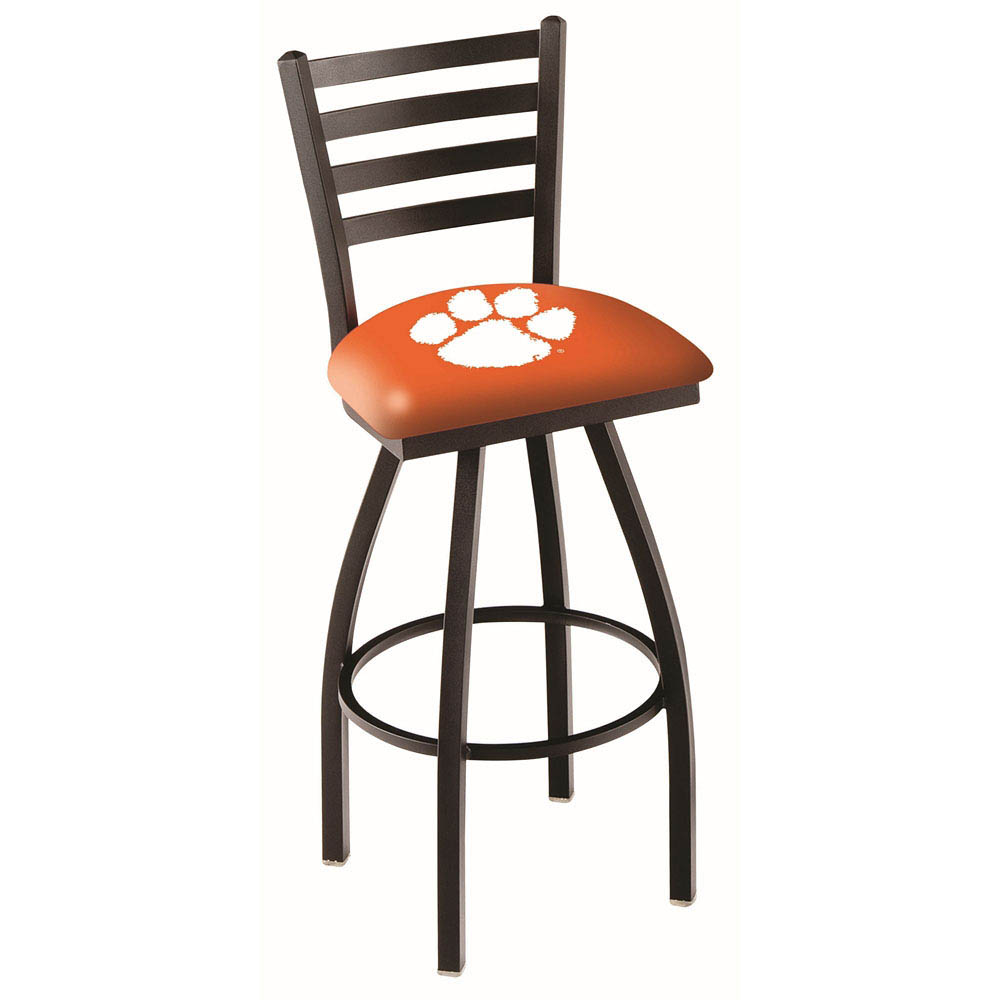 inch Black Clemson Ladder Back Swivel Bar Stool