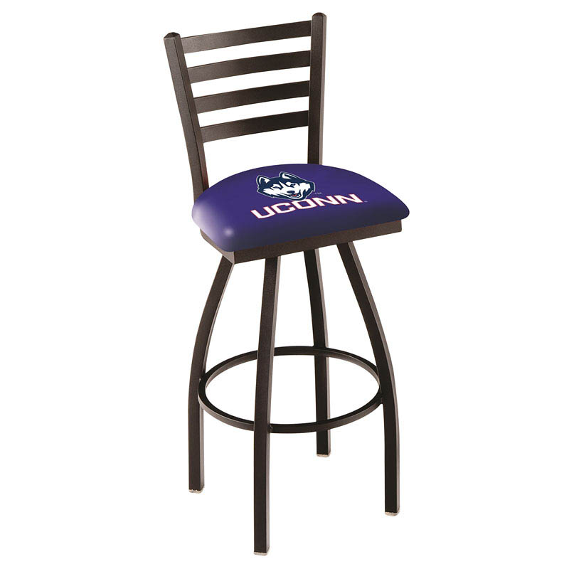 inch Black Connecticut Ladder Back Swivel Bar Stool