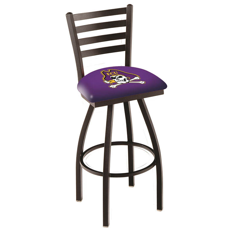 inch Black East Carolina Ladder Back Swivel Bar Stool