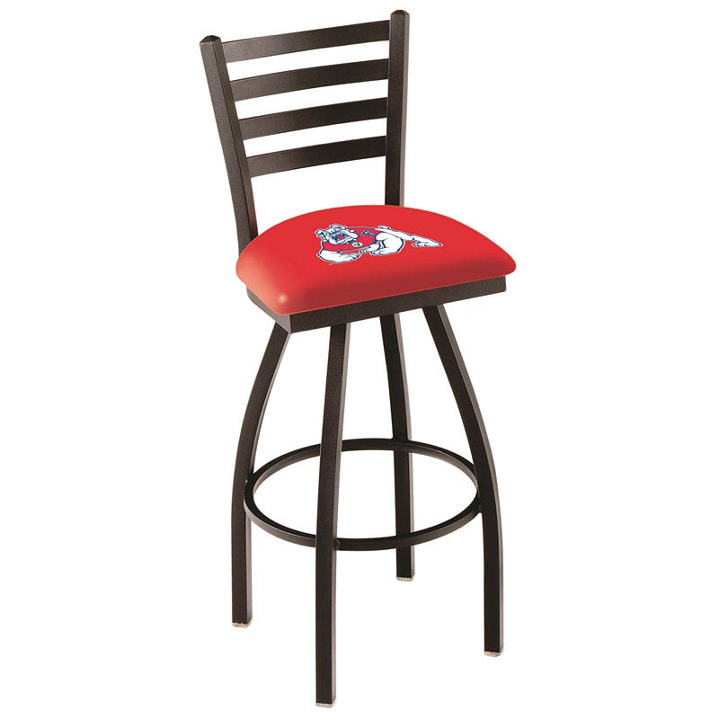 inch Black Fresno State Ladder Back Swivel Bar Stool
