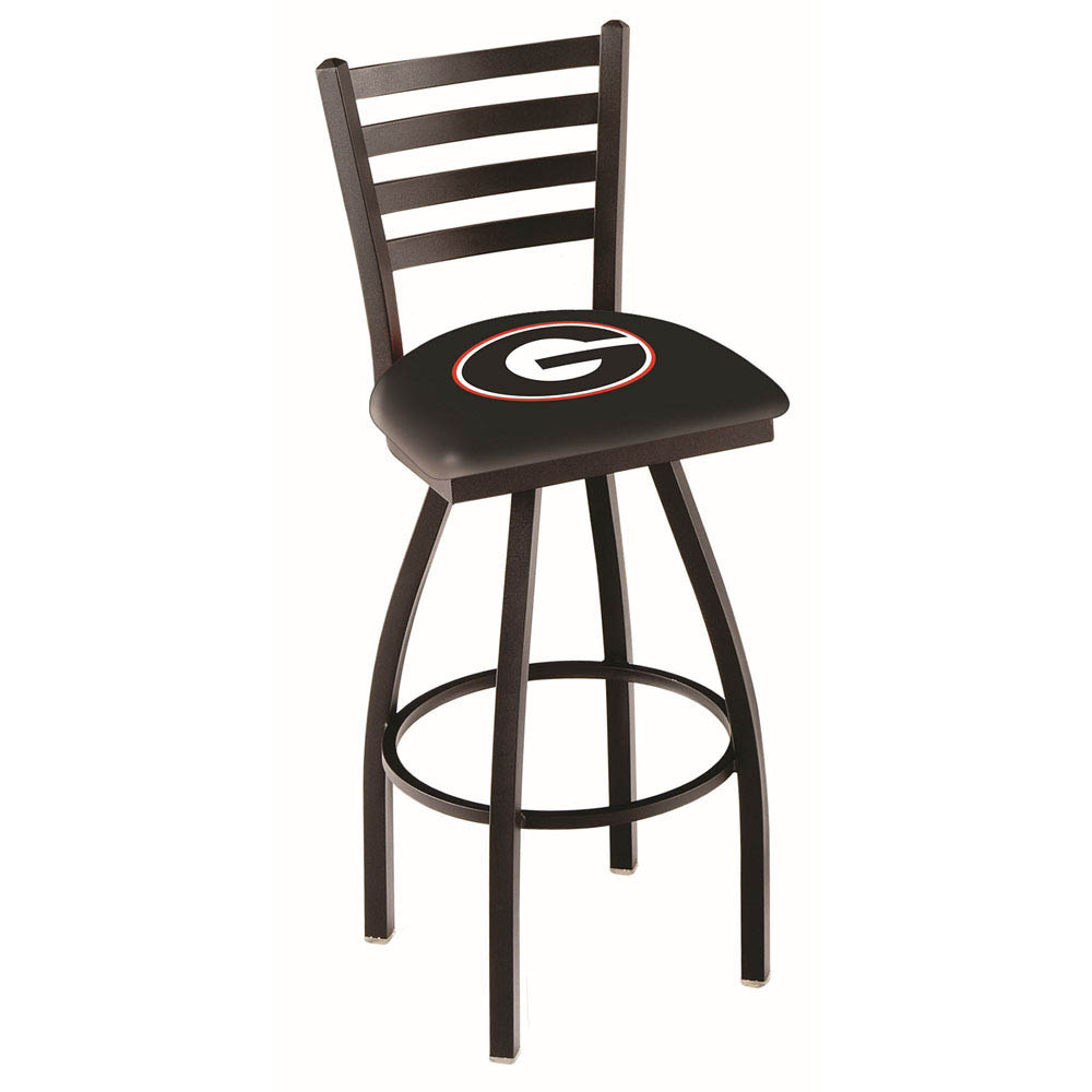 inch Black Georgia (G) Ladder Back Swivel Bar Stool