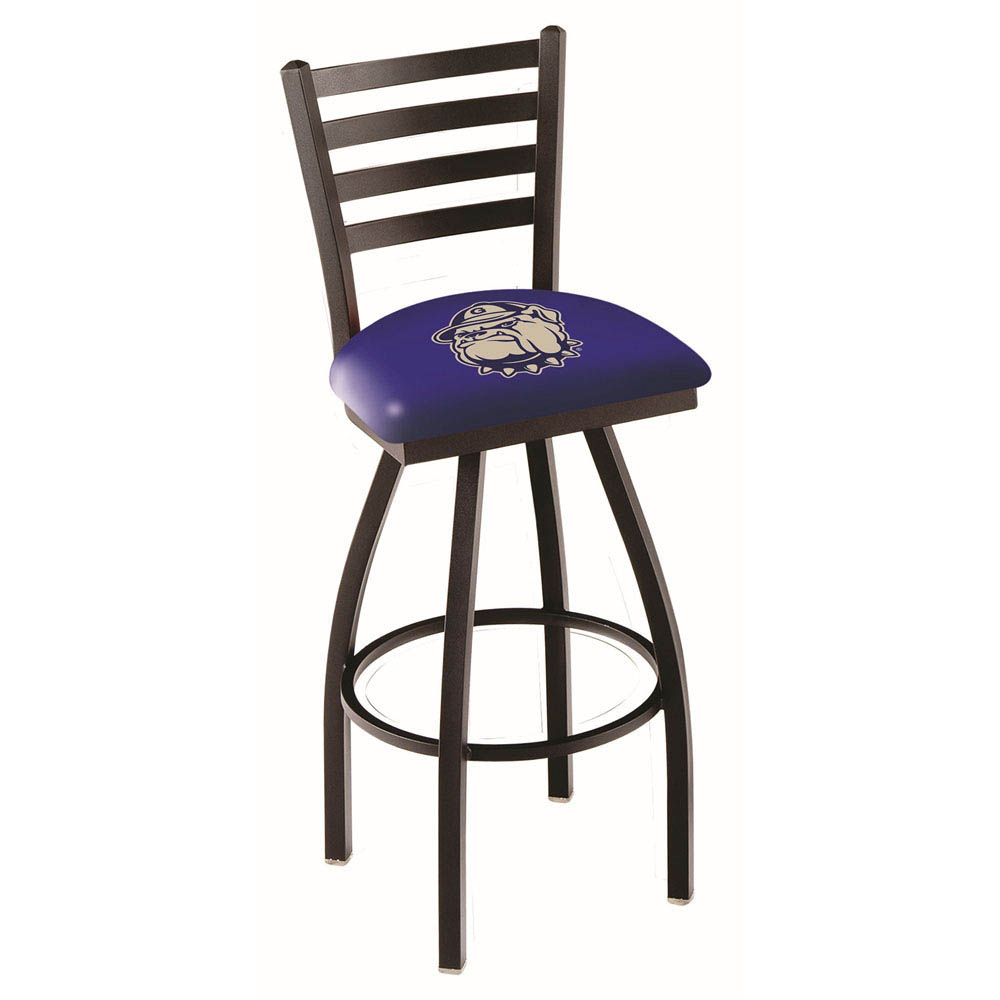 inch Black Georgetown Ladder Back Swivel Bar Stool