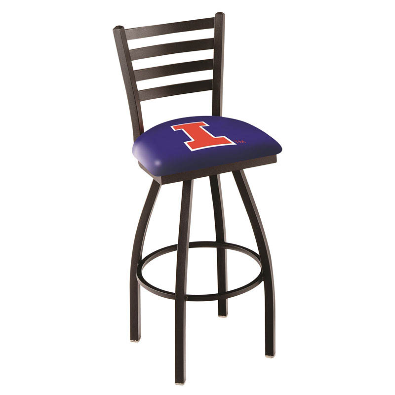 inch Black Illinois Ladder Back Swivel Bar Stool