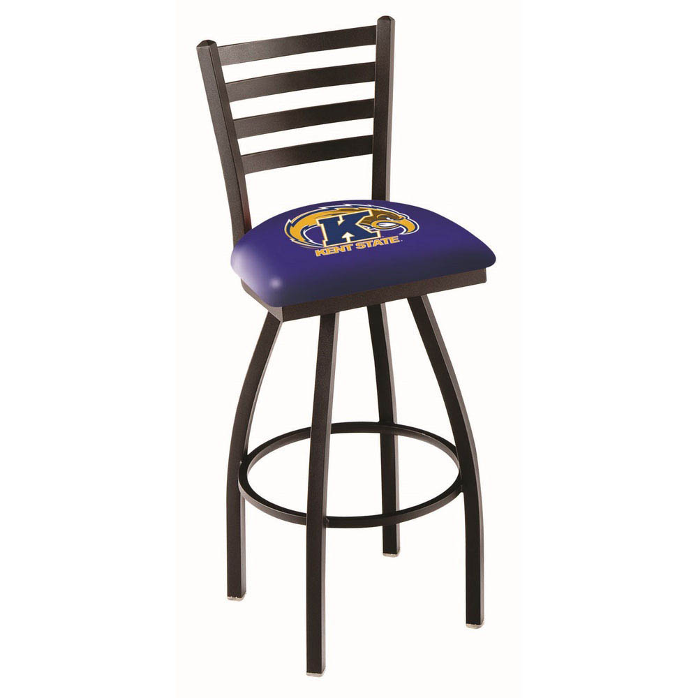 inch Black Kent State Ladder Back Swivel Bar Stool