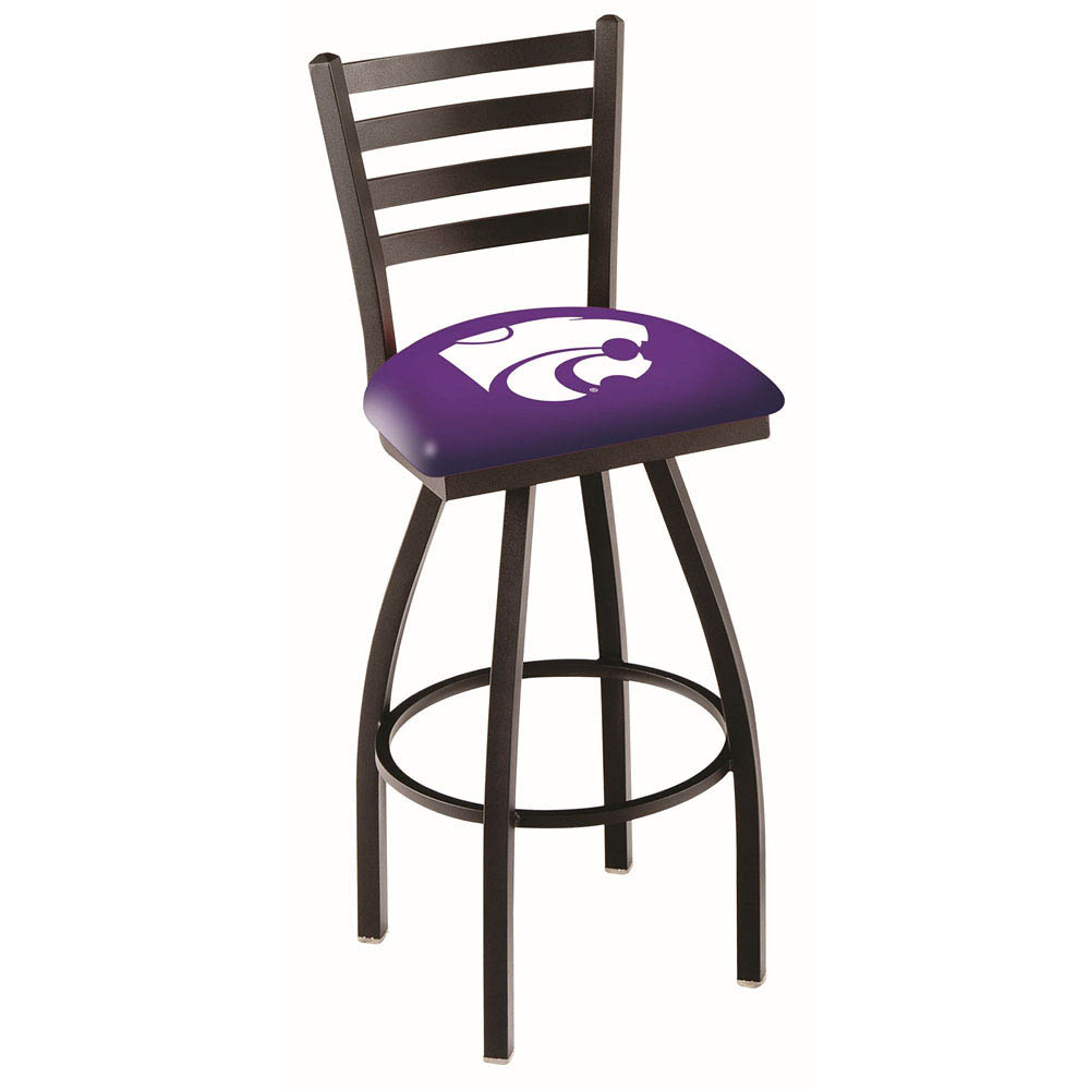 inch Black Kansas State Ladder Back Swivel Bar Stool