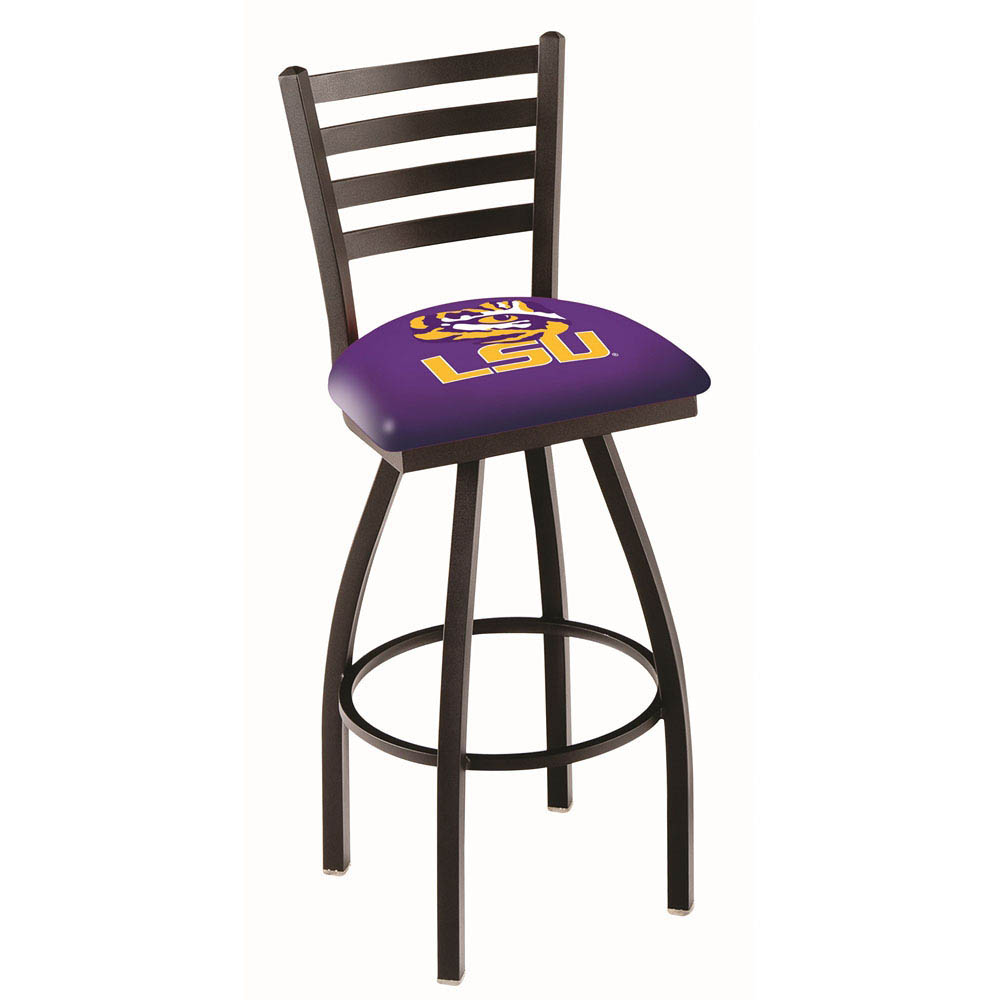 inch Black Louisiana State Ladder Back Swivel Bar Stool