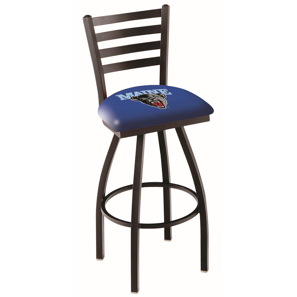inch Black Maine Ladder Back Swivel Bar Stool