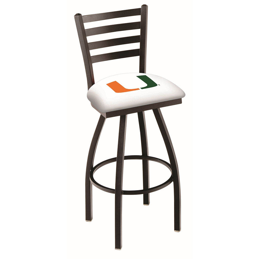 inch Black Miami Ladder Back Swivel Bar Stool