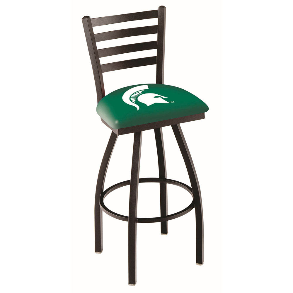 inch Black Michigan State Ladder Back Swivel Bar Stool