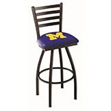 30 inch Black Michigan Ladder Back Swivel Counter Stool