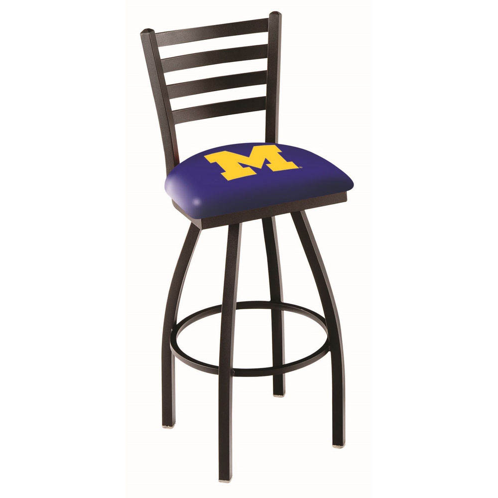 30 inch Black Michigan Ladder Back Swivel Counter Stool