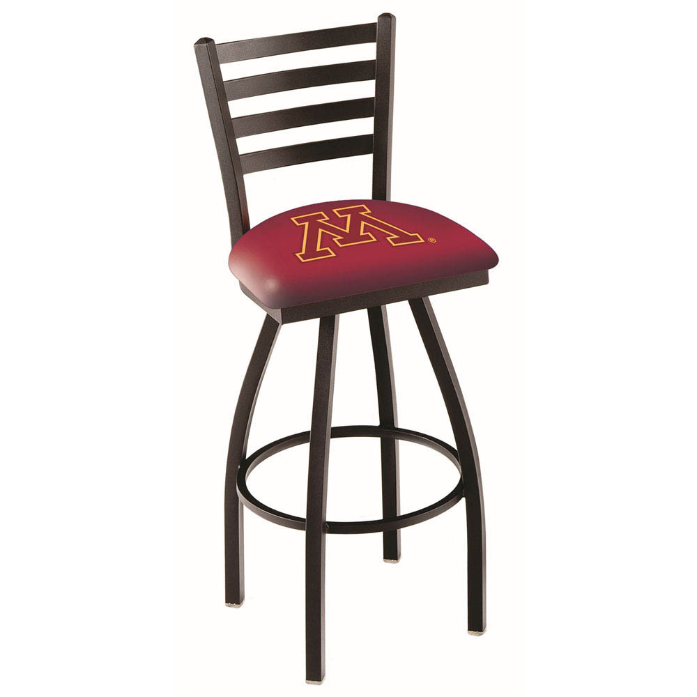 25 inch Black Minnesota Ladder Back Swivel Bar Stool