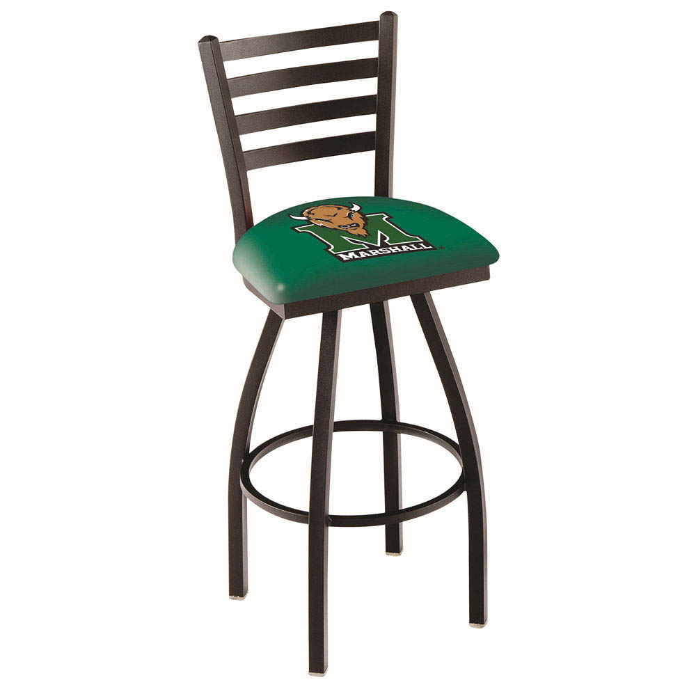 inch Black Marshall Ladder Back Swivel Bar Stool