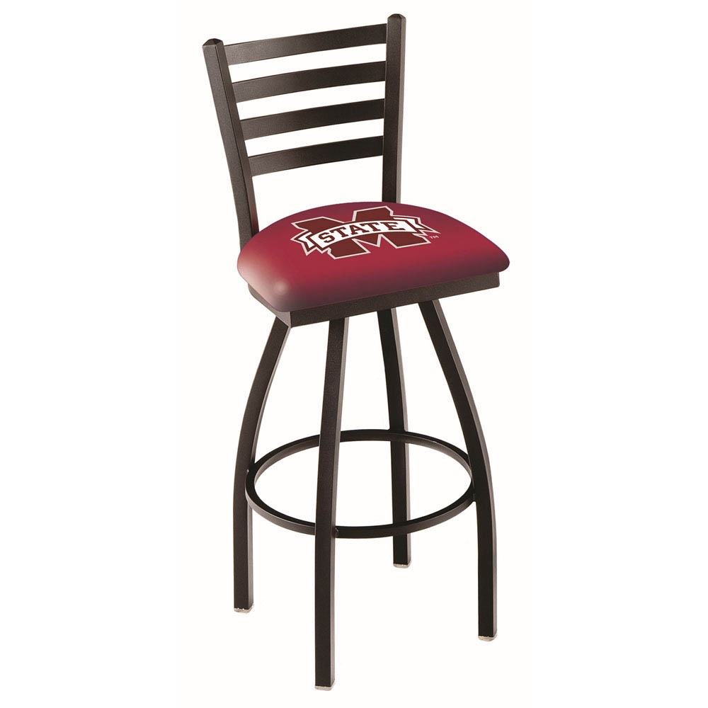 inch Black Mississippi State Ladder Back Swivel Bar Stool