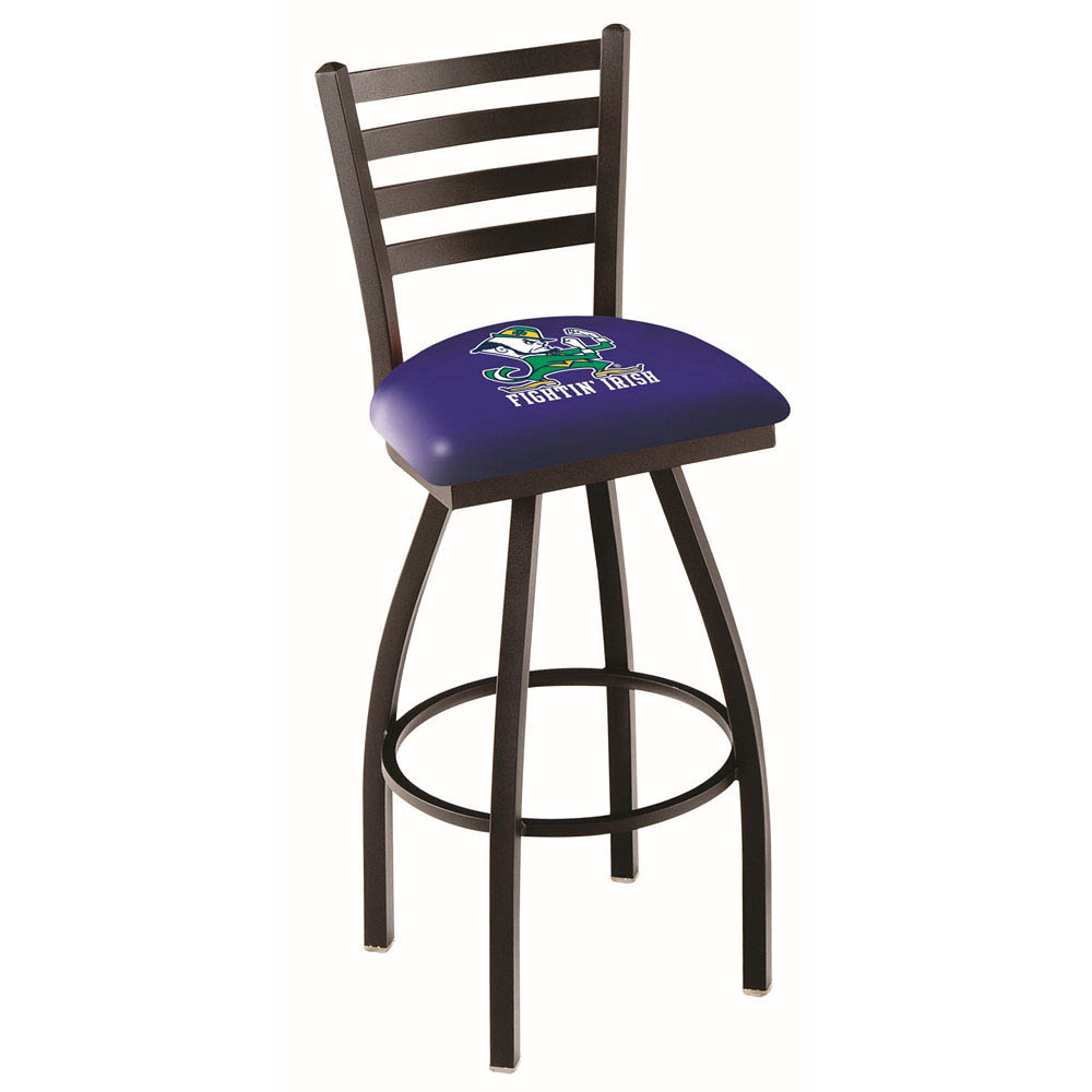 inch Black Notre Dame Leprechaun Ladder Back Swivel Bar Stool