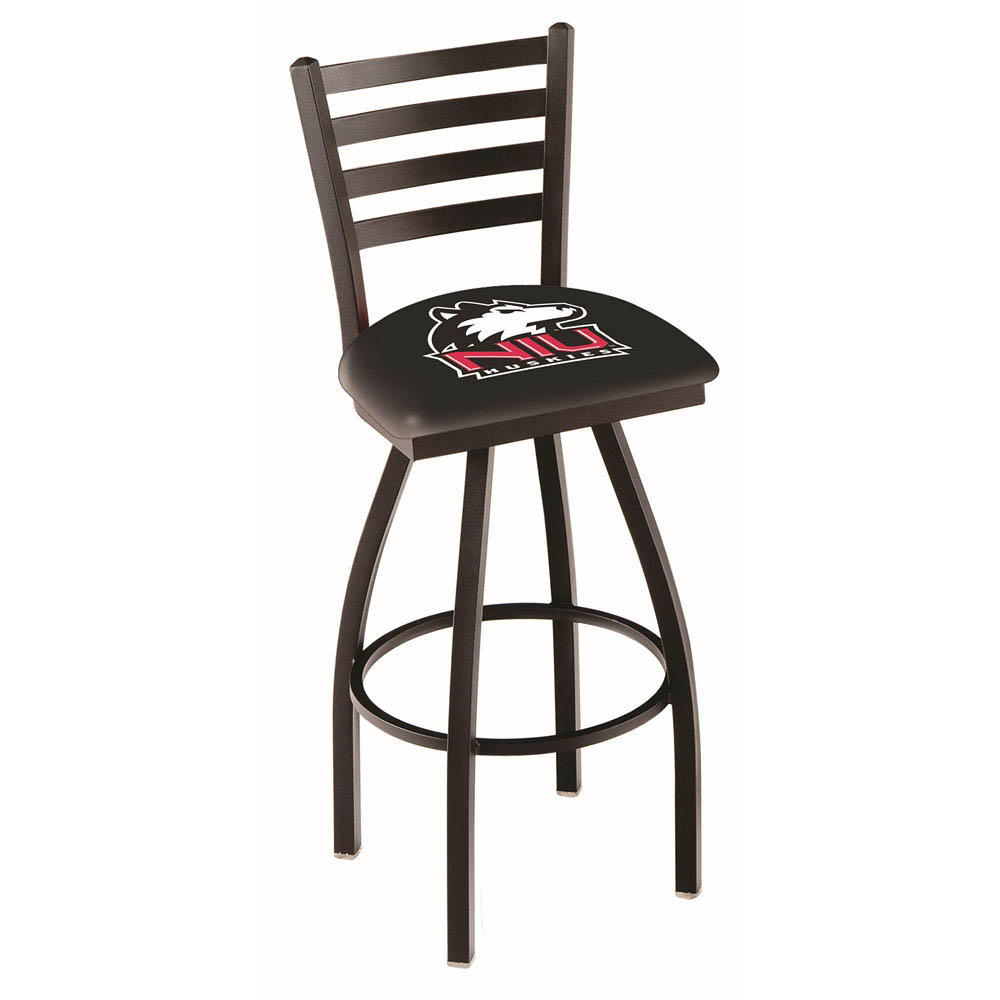 inch Black Northern Illinois Ladder Back Swivel Bar Stool