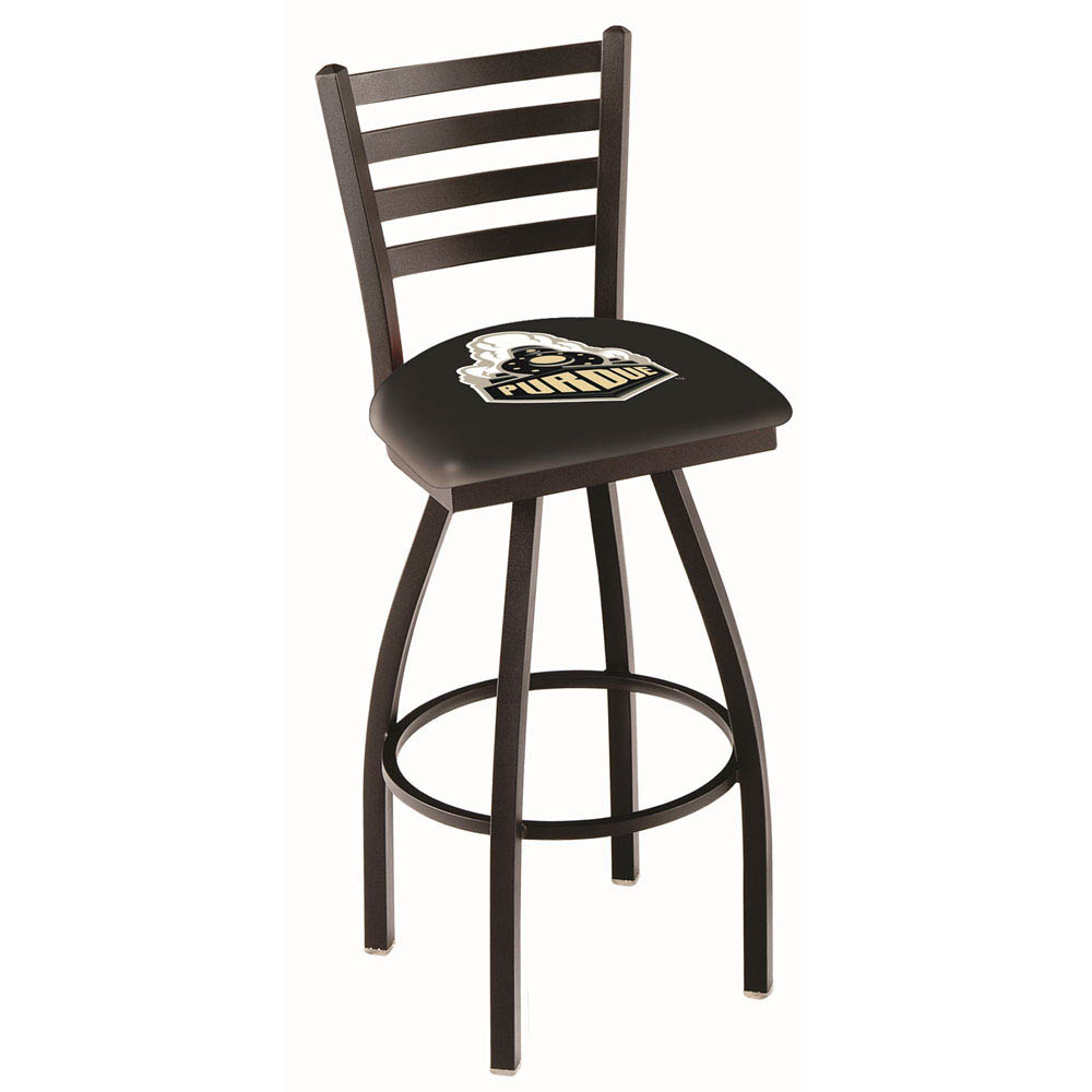 inch Black Purdue Ladder Back Swivel Bar Stool