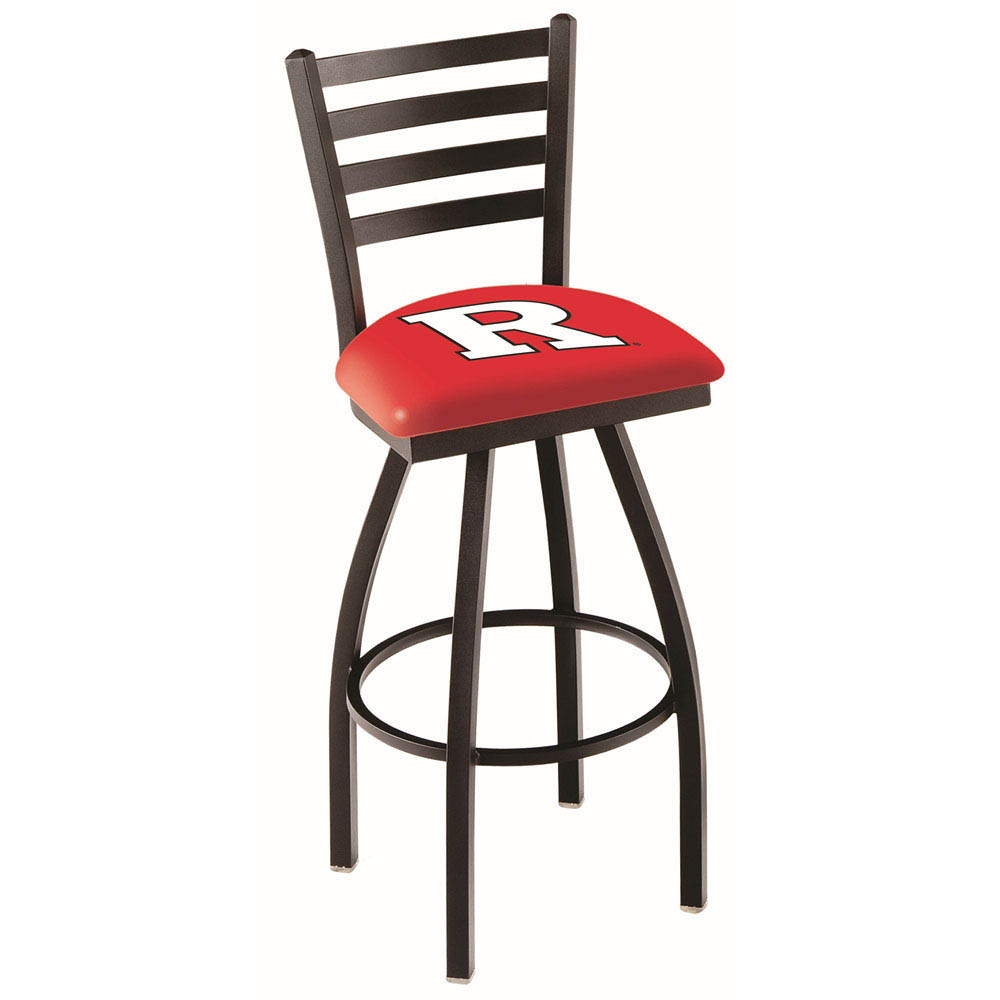 inch Black Rutgers Ladder Back Swivel Bar Stool