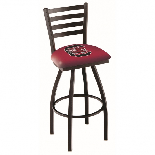 25 inch Black South Carolina Ladder Back Swivel Bar Stool