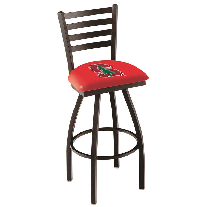 inch Black Stanford Ladder Back Swivel Bar Stool