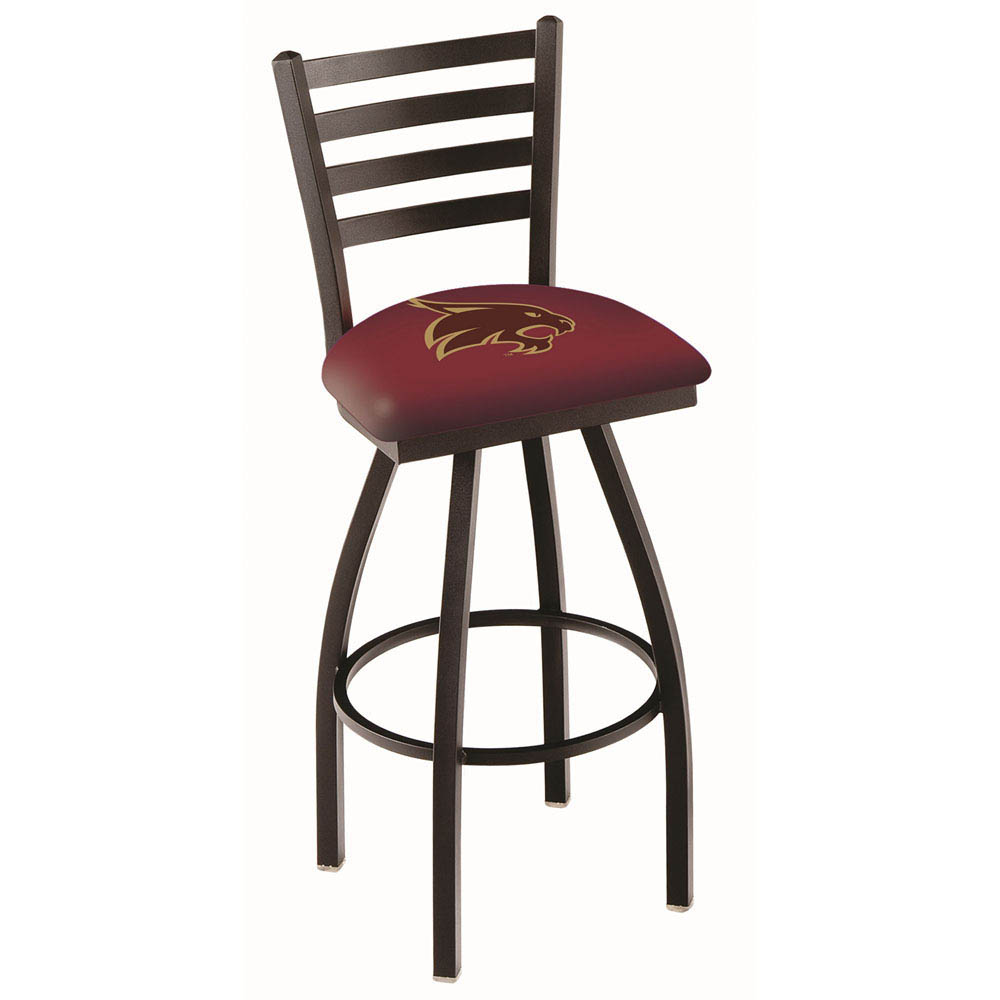 inch Black Texas State Ladder Back Swivel Bar Stool