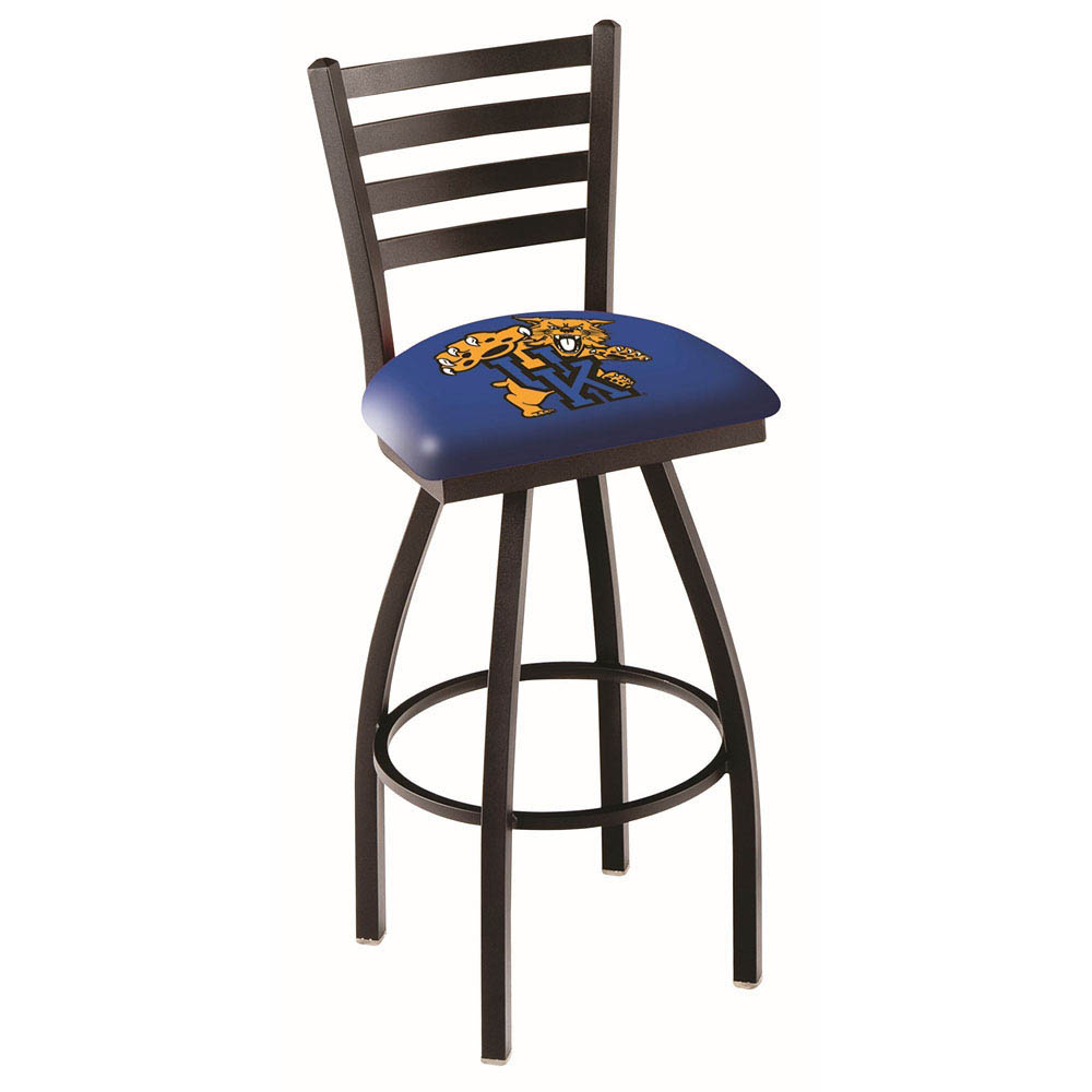 inch Black Kentucky Wildcat Ladder Back Swivel Bar Stool