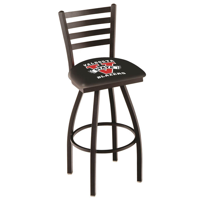 inch Black Valdosta State Ladder Back Swivel Bar Stool