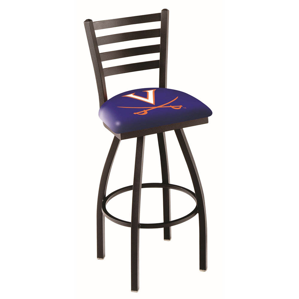 inch Black Virginia Ladder Back Swivel Bar Stool