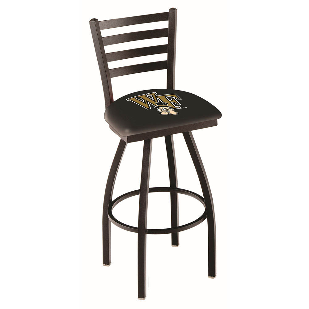 inch Black Wake Forest Ladder Back Swivel Bar Stool