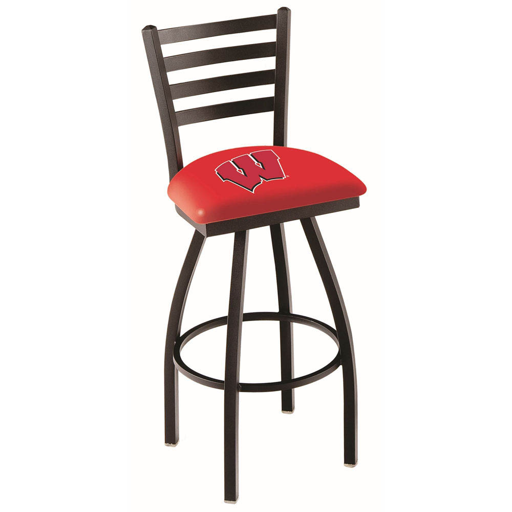 inch Black Wisconsin (W) Ladder Back Swivel Bar Stool