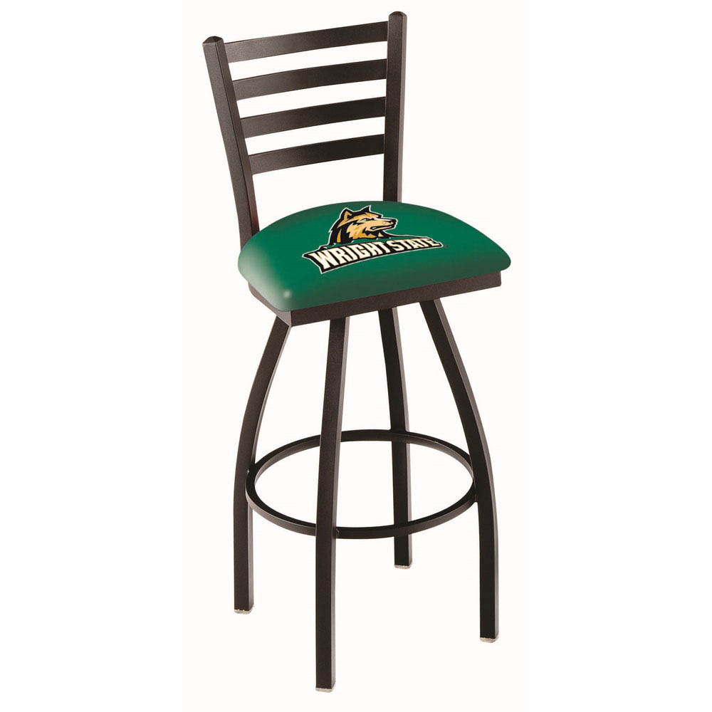 inch Black Wright State Ladder Back Swivel Bar Stool
