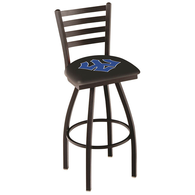 inch Black Washington & Lee Ladder Back Swivel Bar Stool