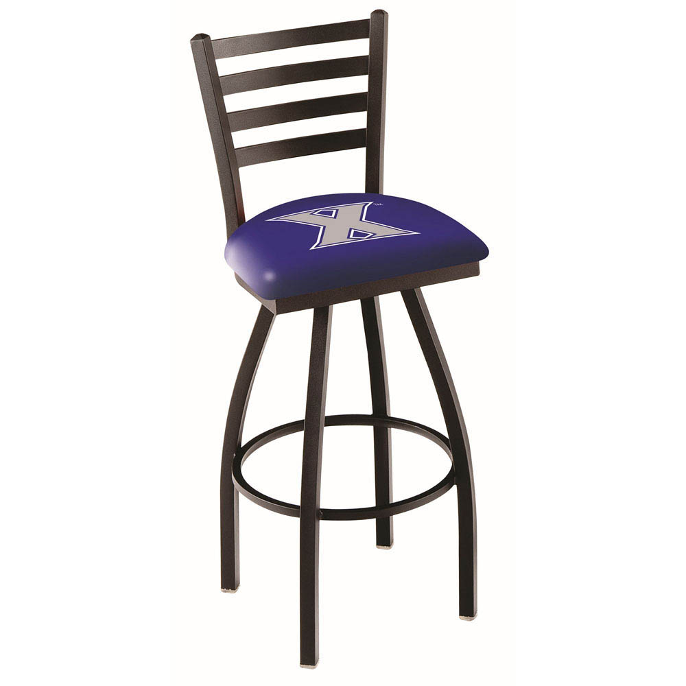 inch Black Xavier Ladder Back Swivel Bar Stool