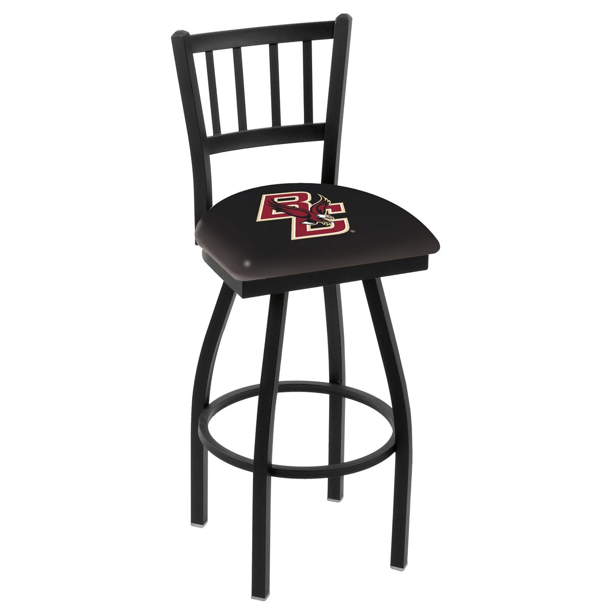 inch Black Boston College Jailhouse Back Swivel Bar Stool