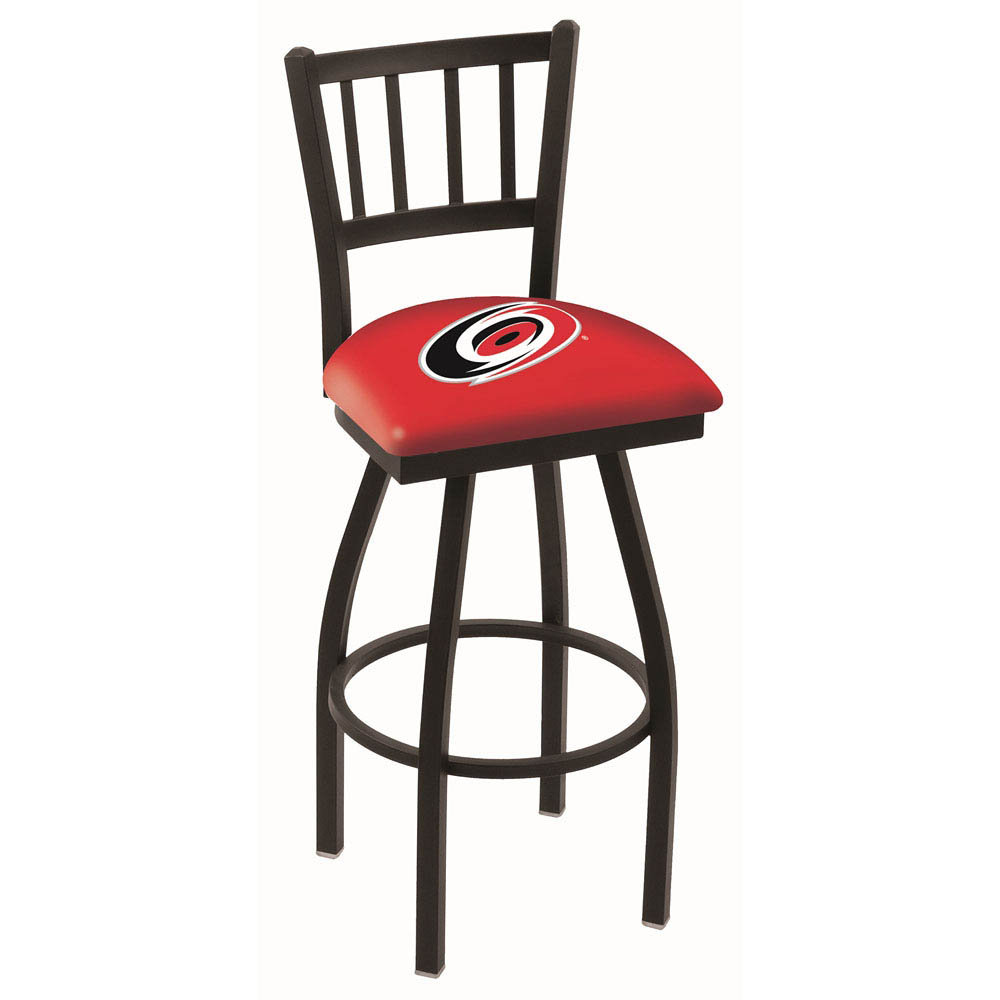 inch Black Carolina Hurricanes Jailhouse Back Swivel Bar Stool