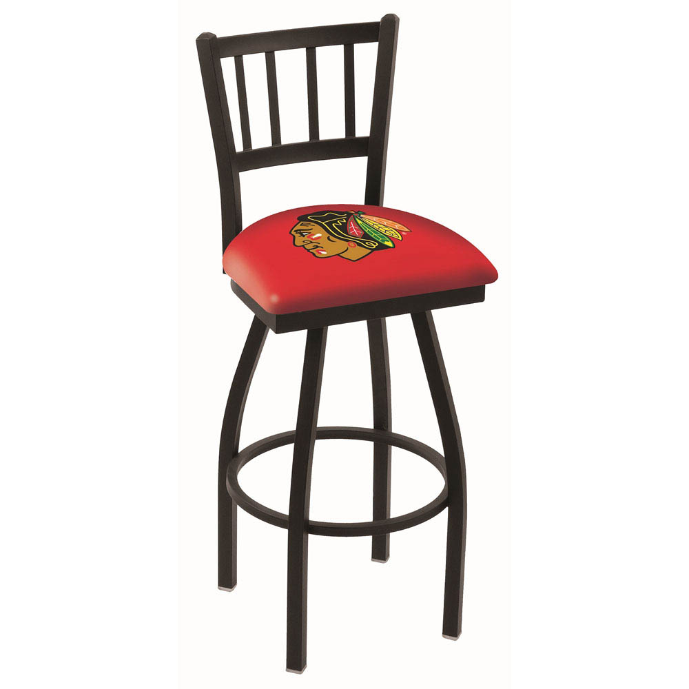 inch Red Chicago Blackhawks Jailhouse Back Swivel Bar Stool