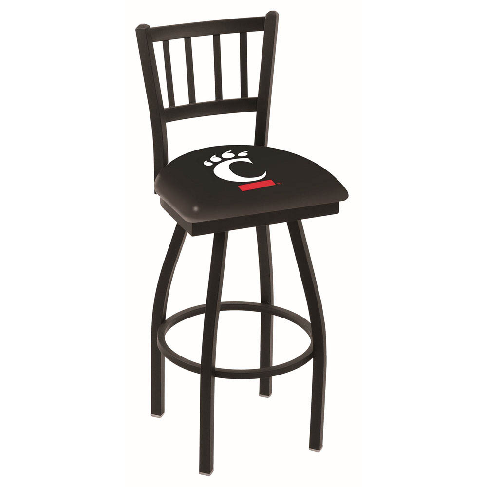 inch Black Cincinnati Jailhouse Back Swivel Bar Stool