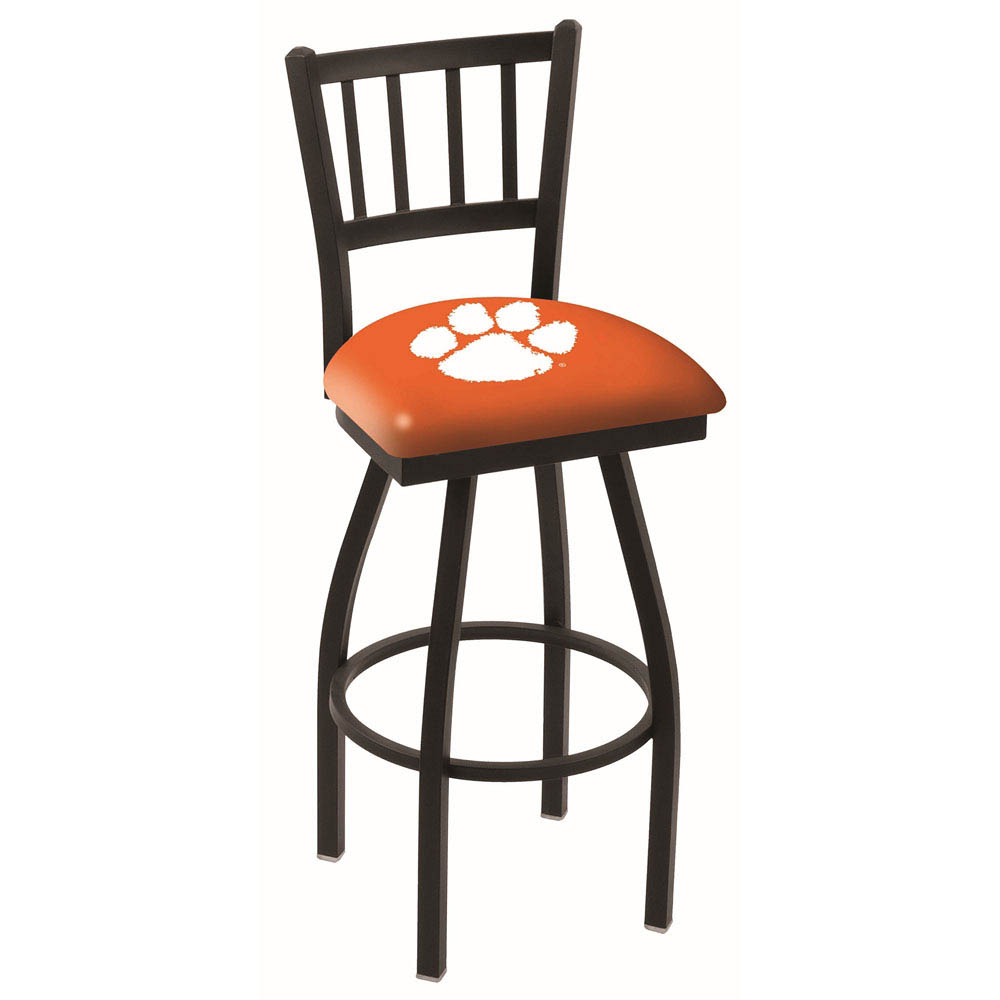 inch Black Clemson Jailhouse Back Swivel Bar Stool